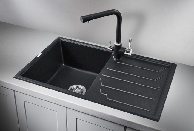 Кухонная мойка Granula 8002, ЧЁРНЫЙ,  кварц