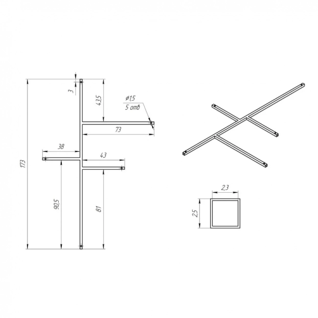 Каркас для ванны 158x97  Wesnaart  Eurolux Sparta E5016090048