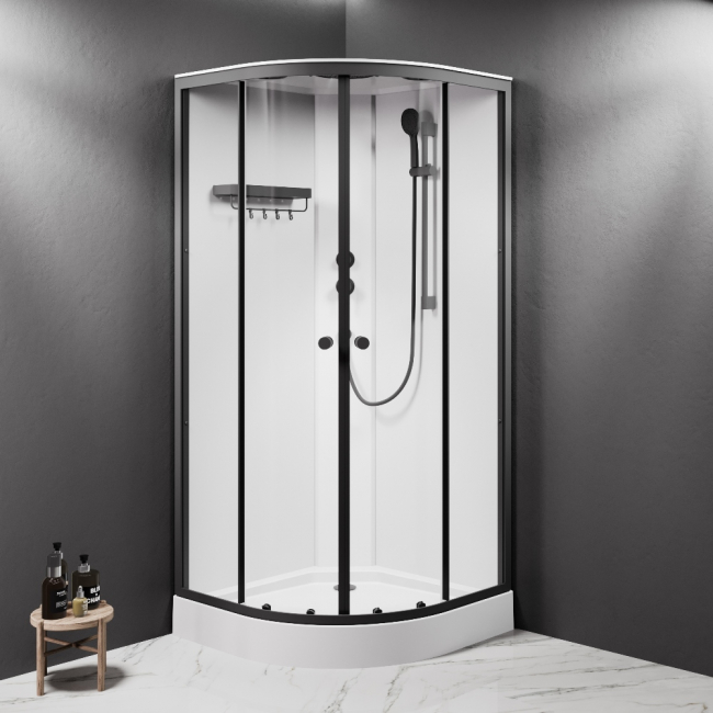 Душевая кабина 90x90 AM.PM X-Joy W94C-401-090BT профиль, низкий поддон, черный матовый Душевая кабина 90x90 AM.PM X-Joy W94C-401-090BT профиль, низкий поддон, черный матовый