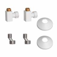 Комплект подключения для полотенцесушителя Point PN00012W 3/4"х1/2" г/ш (квадрат), белый Комплект подключения для полотенцесушителя Point PN00012W 3/4"х1/2" г/ш (квадрат), белый