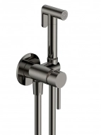 Смеситель для биде AQUAme Siena AQM6217GM с гигиенической лейкой (скрытый монтаж, латунная лейка), матовый графит