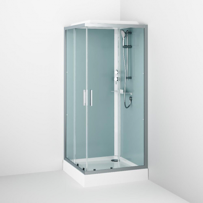 Душевая кабина 90x90 AM.PM Gem W90C-403-090MT, низкий поддон, профиль серебристый