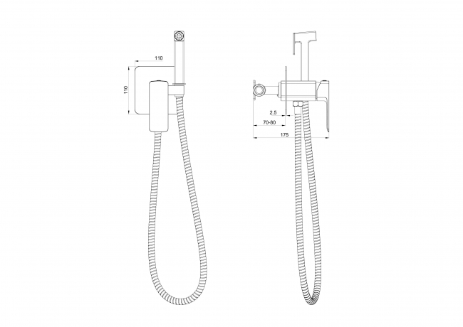 Смеситель с гигиеническим душем WONZON & WOGHAND (WW-88829003-CR), хром