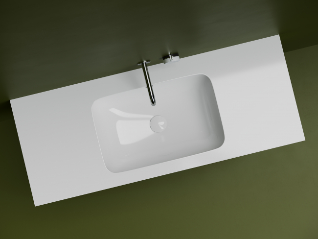 Раковина Ceramicanova Element CN7018 встраиваемая снизу под столешницу, с отверстием слива - перелива, белый