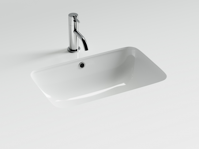 Раковина Ceramicanova Element CN7018 встраиваемая снизу под столешницу, с отверстием слива - перелива, белый