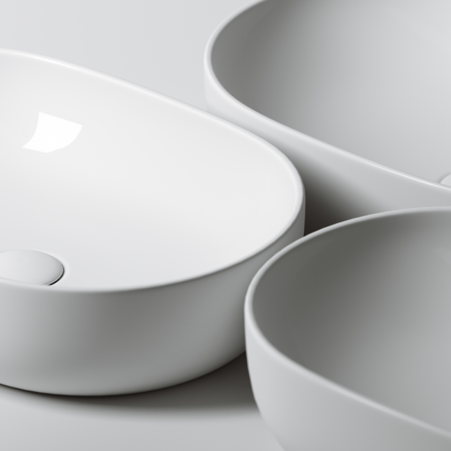 Раковина накладная Ceramicanova Element CN6047 овальная 600*415*135мм (белый)  