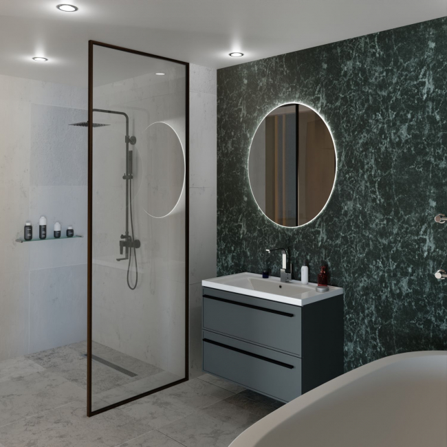 Комплект (тумба+раковина) La Fenice Elba Twin Grigio 80 см, серая матовая