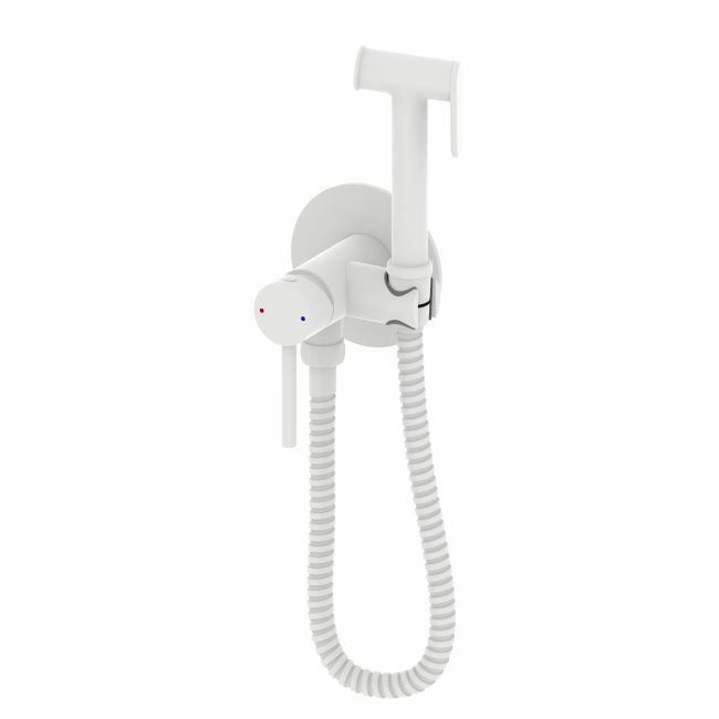 Смеситель с гигиеническим душем WONZON & WOGHAND (WW-88829902-MW), белый матовый