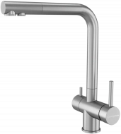 Смеситель для кухни Kuchenstern Fokus-FS 401SS40 c подключением фильтра, нержавеющая сталь
