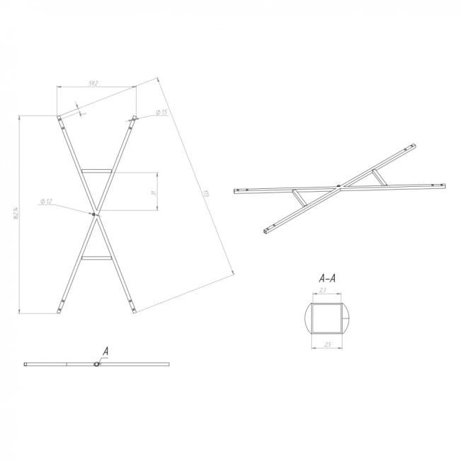 Каркас для ванны 170x70 Wesnaart Eurolux E5017070054