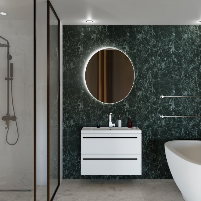 Комплект (тумба+раковина) La Fenice Elba Twin RUVANN VERY 100 см, белая матовая