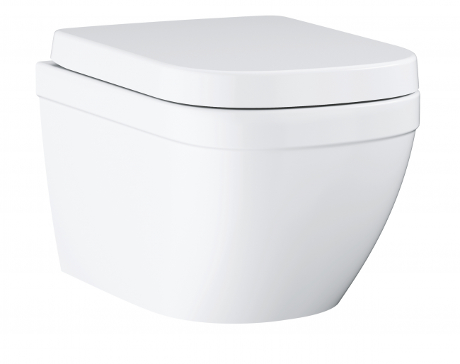 Унитаз GROHE Euro Ceramic подвесной, компактный, с сиденьем с микролифтом, альпин-белый (39693000) со смывом торнадо (Грое) Унитаз GROHE Euro Ceramic подвесной, компактный, с сиденьем с микролифтом, альпин-белый (39693000) со смывом торнадо (Грое)