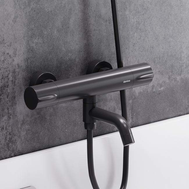 Смеситель для ванны и душа Damixa Scandinavian Pure 363000300 термостатический, чёрный