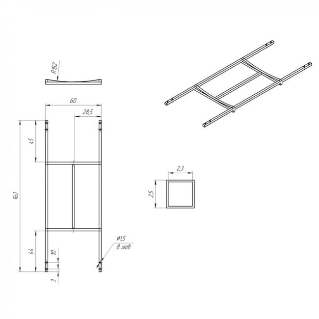 Каркас для ванны 170x70 Wesnaart Eurolux Sibaris E5017070099 Каркас для ванны 170x70 Wesnaart Eurolux Sibaris E5017070099
