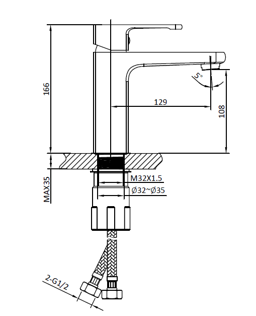 Смеситель для раковины AltroBagno Lamberto 0105 Cr, хром