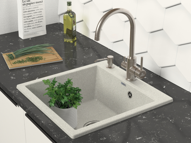 Мойка для кухни Paulmark Praktisch (51х52см) PM105152-GR, серый дым