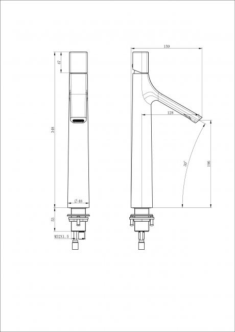 Смеситель для раковины высокий WONZON & WOGHAND (WW-H1011-CR), хром Смеситель для раковины высокий WONZON & WOGHAND (WW-H1011-CR), хром