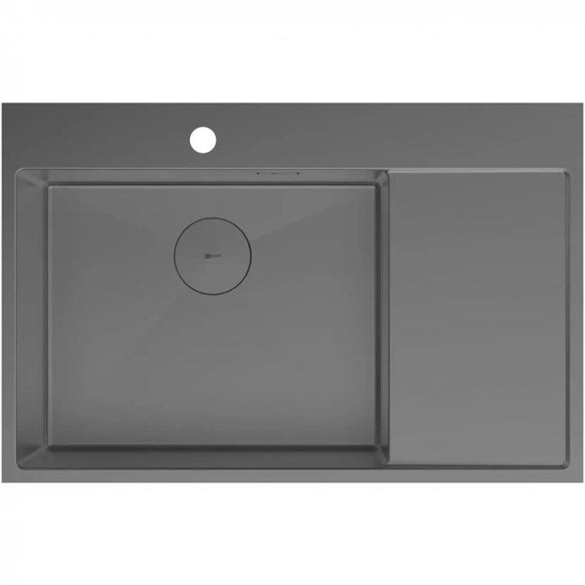 Кухонная мойка Lemark Kezandra 780 (9936151) прямоугольная (78х51) с крылом из нержавеющей стали (чаша слева), графит матовый