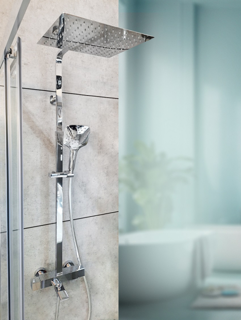Душевая система с термостатом AltroBagno Cascata 030401 Cr, хром