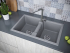 Мойка для кухни Paulmark Tandem 80/2 (81х50см) PM238150-GRM IT-granit, серый металлик