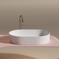 Раковина накладная Ceramicanova Element CN6048 овальная 600*385*122мм  (белый) 