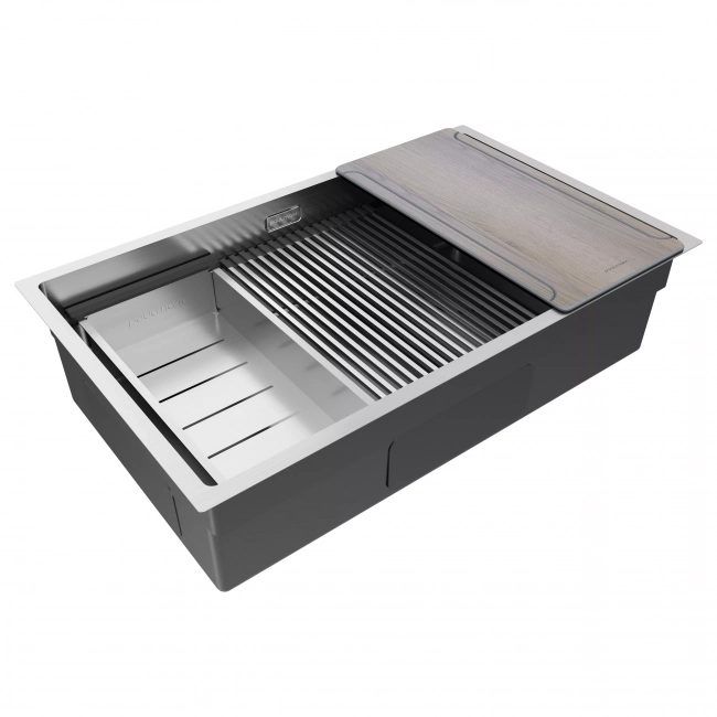 Мойка кухонная Paulmark Next-Multi Sink 74 UNI PM787445-BS (740*450*200), брашированная нержавеющая сталь Мойка кухонная Paulmark Next-Multi Sink 74 UNI PM787445-BS (740*450*200), брашированная нержавеющая сталь