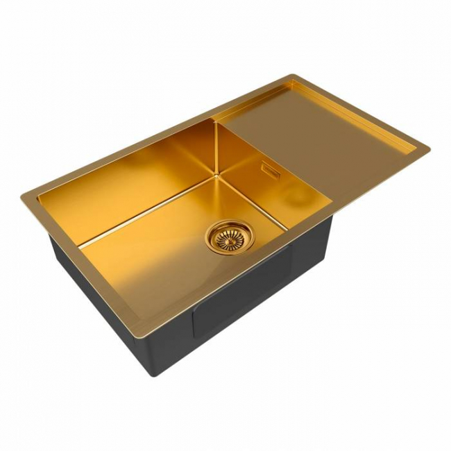  Мойка кухонная Paulmark Gerberg 78F UNI (78х44см) PM217844-BG из нержавеющей стали, матовое золото