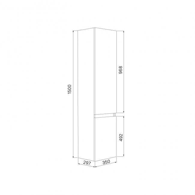 Шкаф - пенал Iddis Zodiac ZOD35W0i97, 35 см, белый матовый